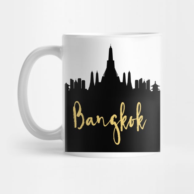 BANGKOK THAILAND DESIGNER SILHOUETTE SKYLINE ART by deificusArt